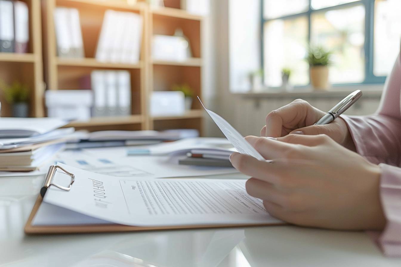 résiliation mutuelle Madelin : personne consultant un contrat d'assurance mutuelle