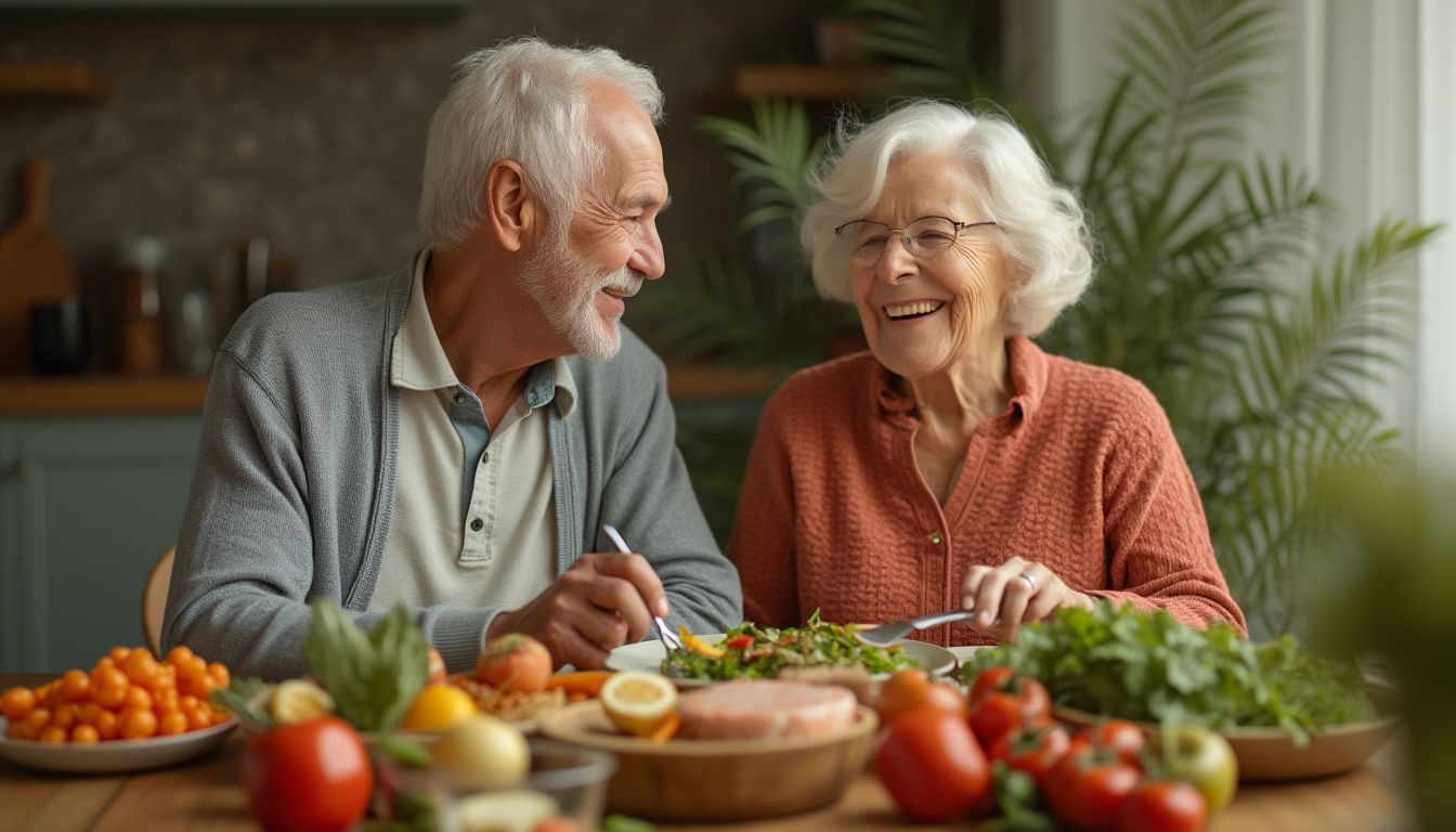 alimentation équilibrée seniors : repas sain et équilibré pour une personne âgée