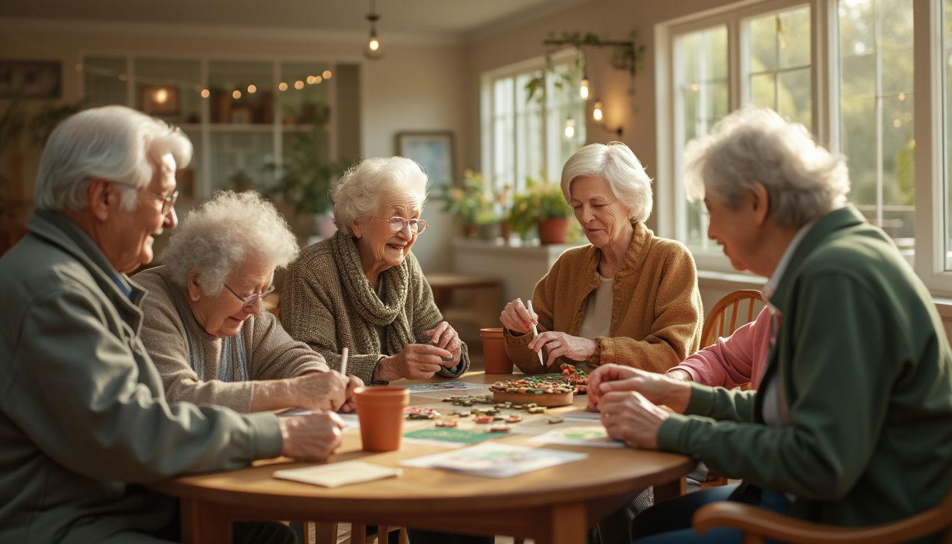 activités de groupe seniors : seniors participant à une activité de groupe dynamique