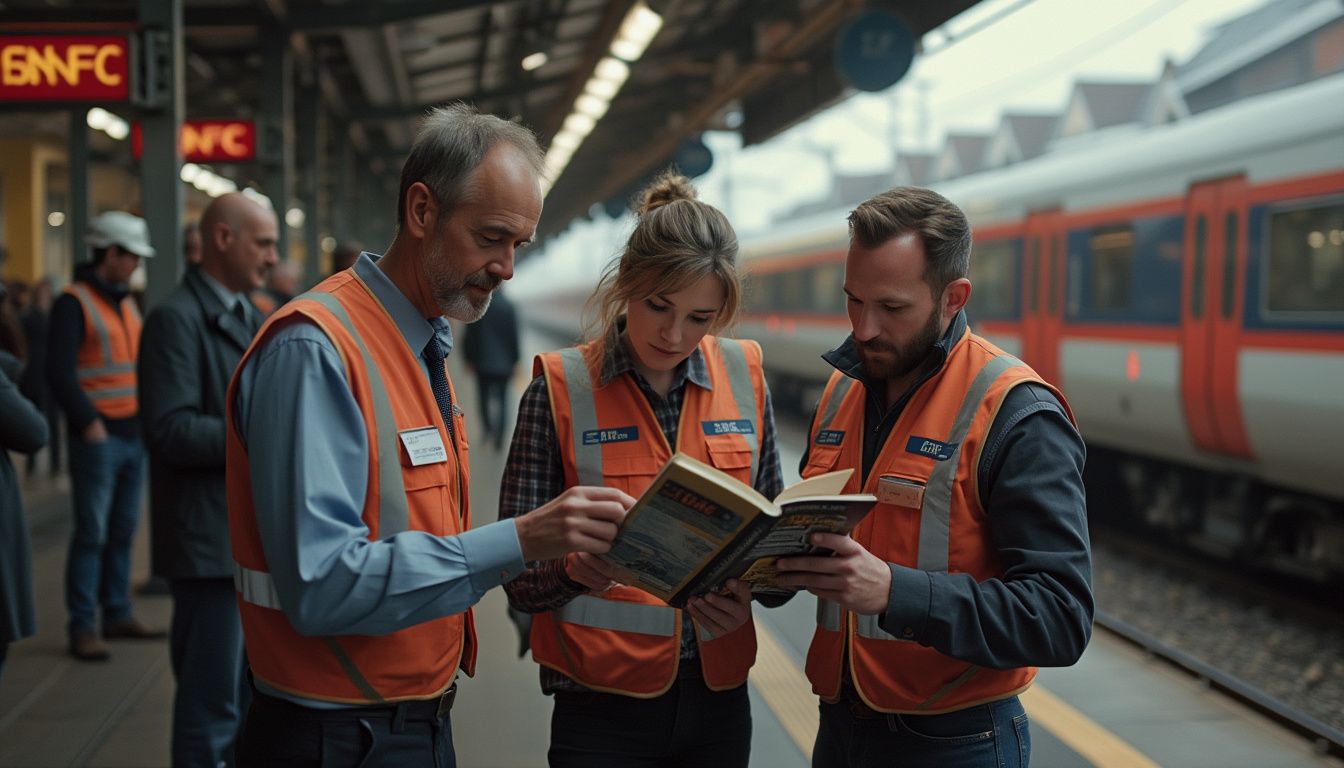 Caisse de prévoyance et de retraite ferroviaire : vue d'un bâtiment SNCF avec des agents en activité