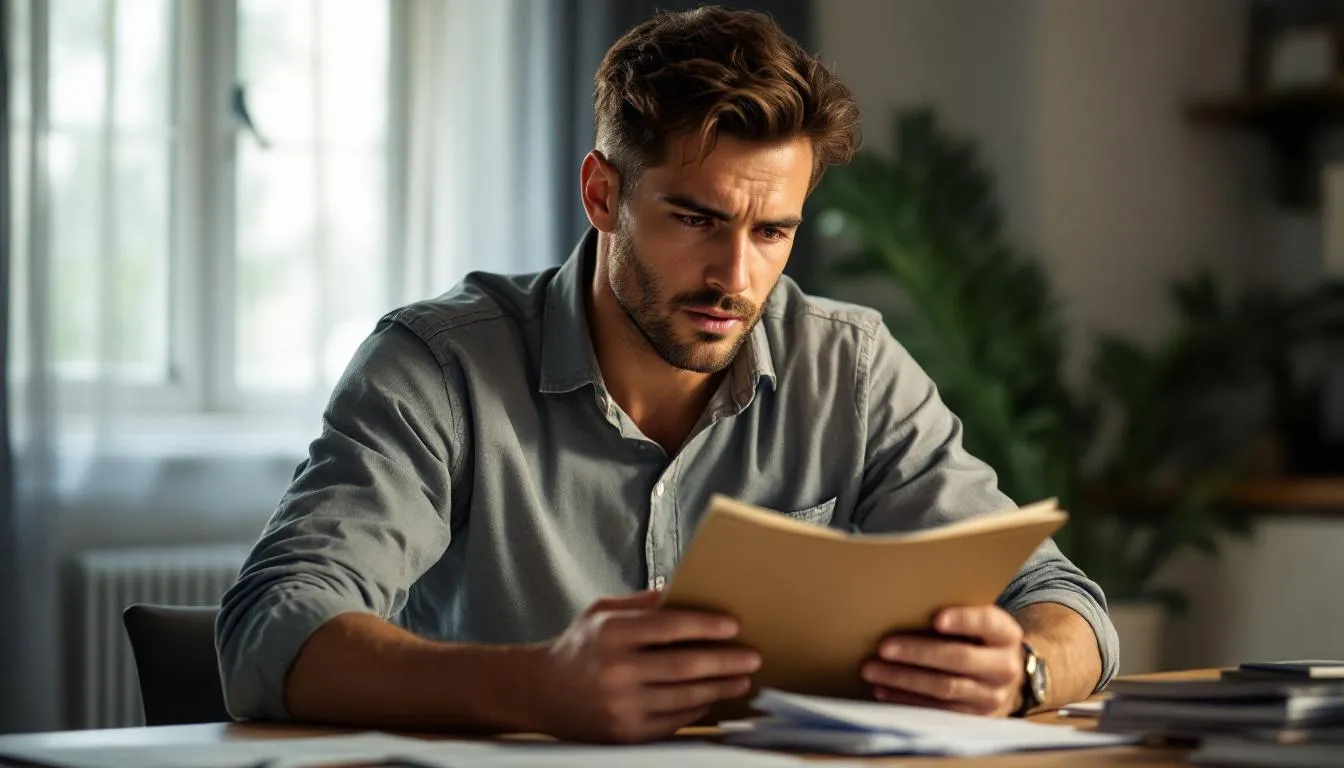 louer sans fiche de paie : personne consultant des documents pour louer un appartement sans fiche de paie