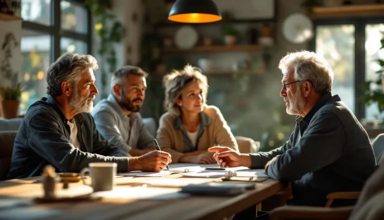 maison d’un parent en EHPAD : maison familiale avec un panneau conseil