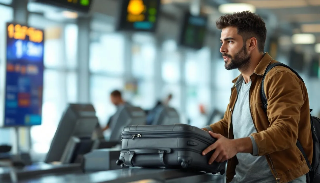 bagages en soute Air Algérie : valises prêtes pour l'enregistrement à l'aéroport