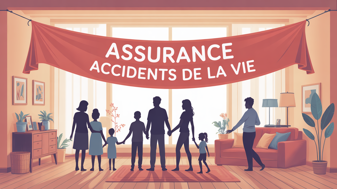 Famille heureuse protégée avec assurance accidents de la vie Crédit Agricole