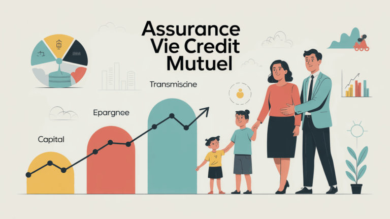 Assurance vie Credit Mutuel illustration conseiller famille epargne
