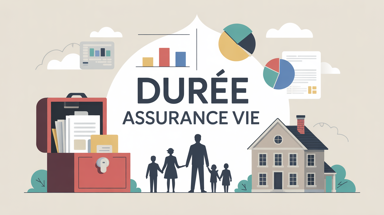 duree assurance vie coffre fort famille maison illustration