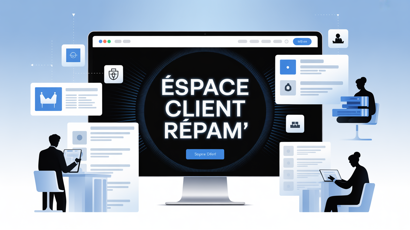 illustration espace client repam sur ordinateur moderne