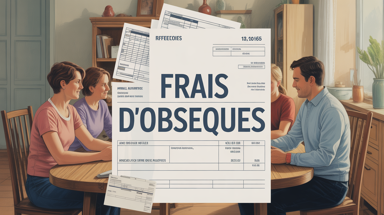 Famille autour facture frais d'obseques table