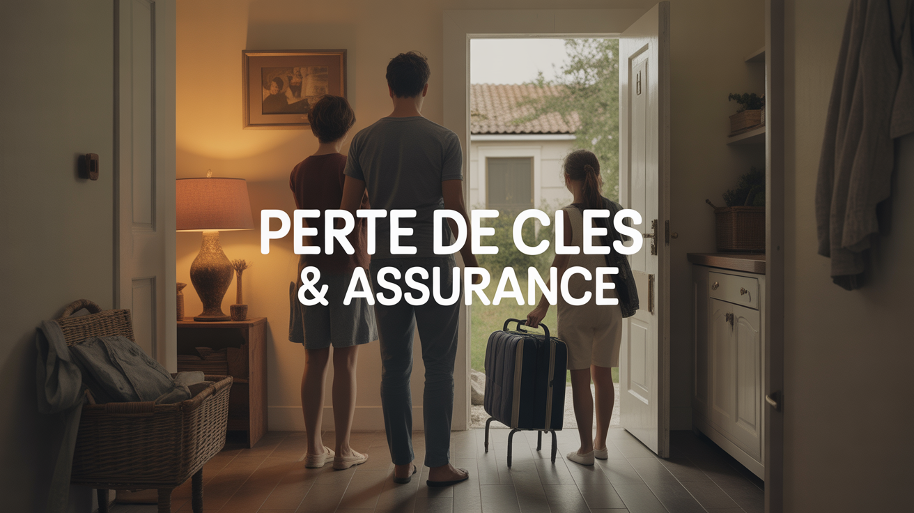 Famille devant une porte fermée perte de clés assurance