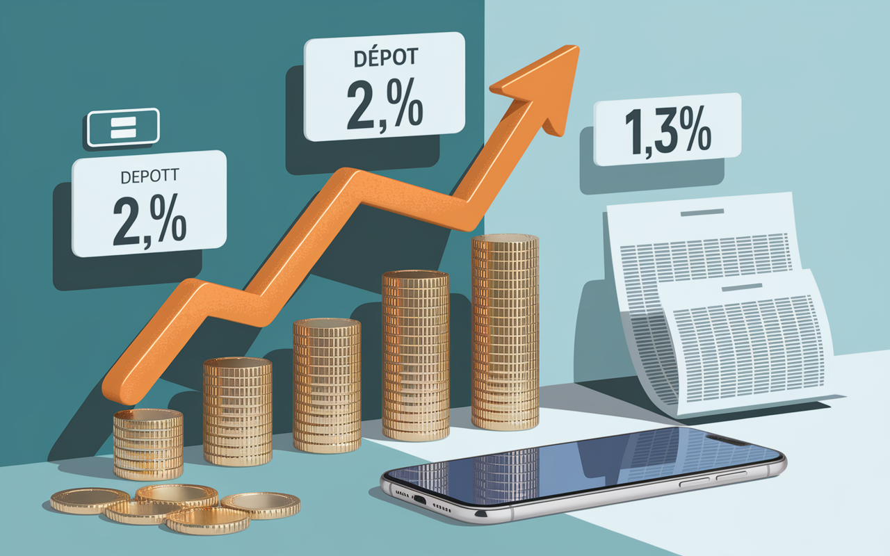 Tableau synthèse assurance vie MAAF, icones, smartphone, 2% 2.7% 1300