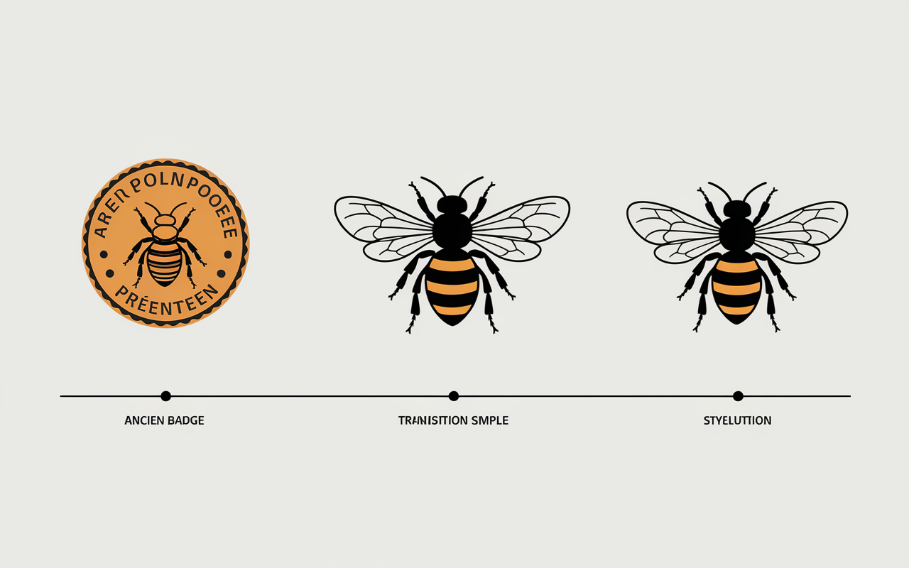 evolution logo abeille assurances timeline graphique