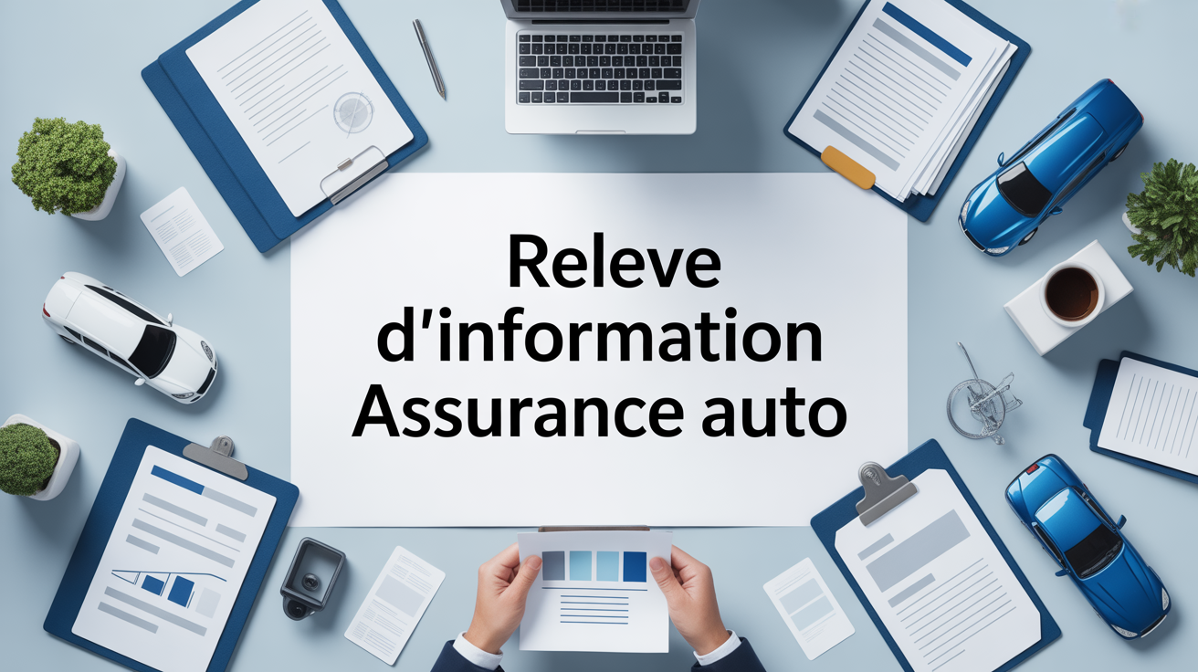 bureau stylisé relevé information assurance auto