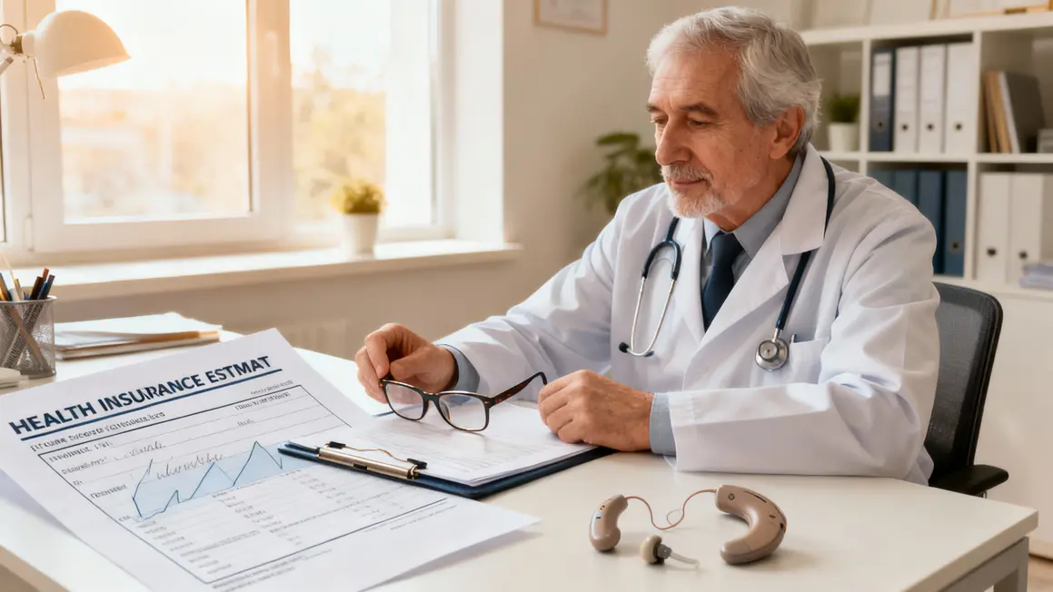 Senior chez le médecin avec équipements santé et devis mutuelle