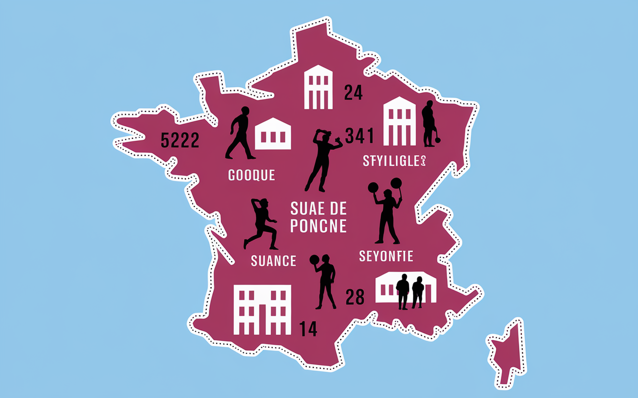 Carte stylisée centres BPJEPS France