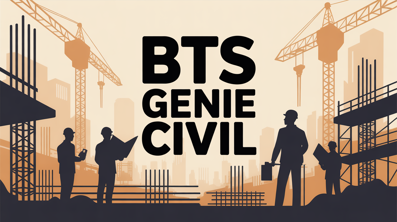 BTS Genie Civil silhouettes chantier et texte beton