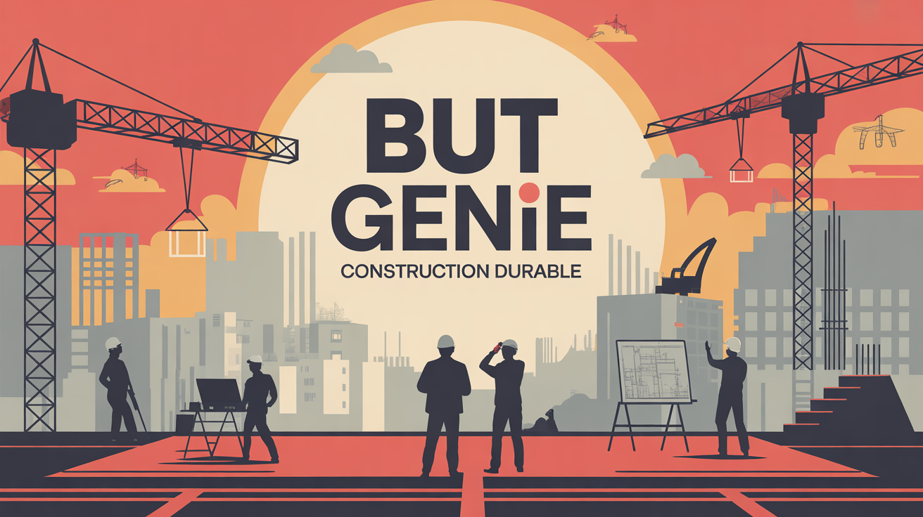 Chantier moderne BUT Génie Civil, ouvriers, plans, grue