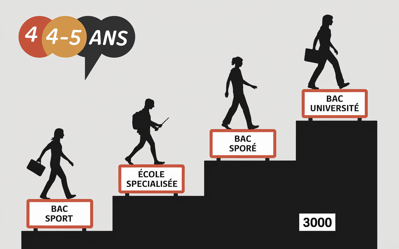 Infographie etapes pour devenir kine du sport