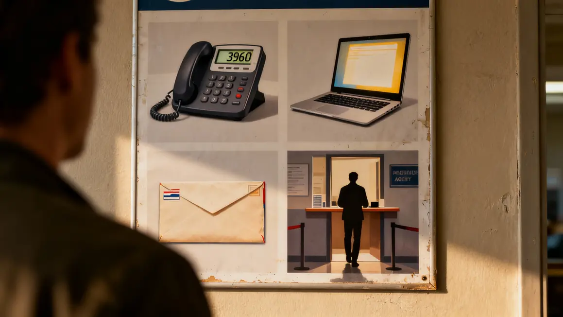 Tableau options contact caisse retraite : téléphone 3960, web, courrier, agence