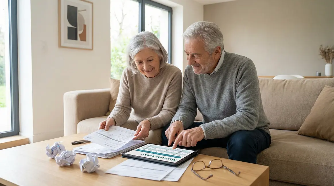 Couple seniors comparant tarifs mutuelle senior