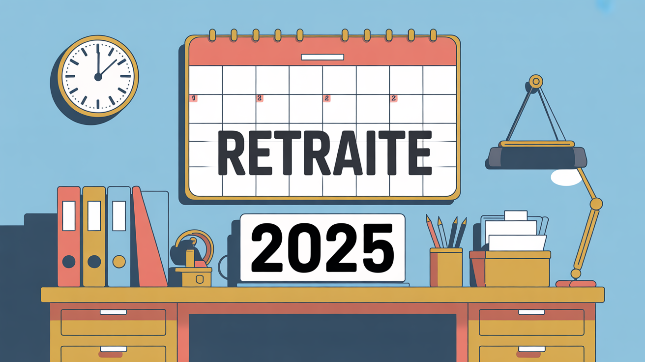 calendrier mural retraite 2025, bureau organisé