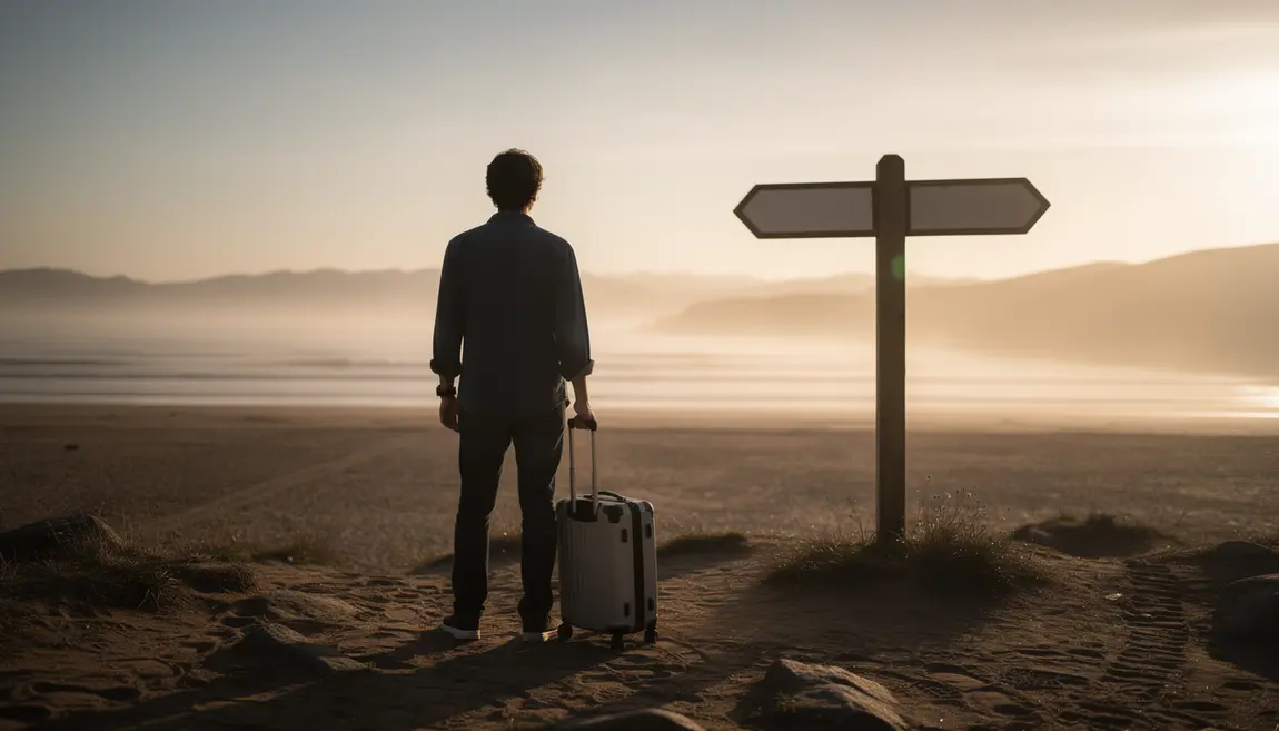 Personne valise panneau travail retraite 55 ans
