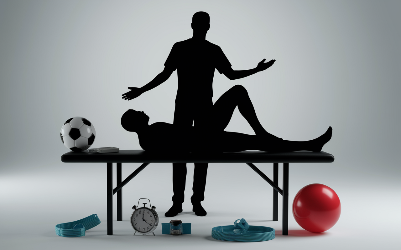 Kine du sport soignant un sportif sur table