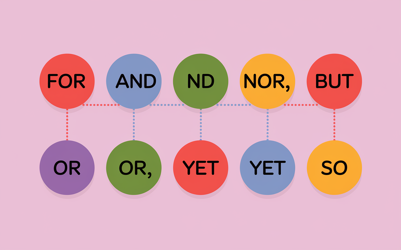 schema anglais conjonctions fanboys memo