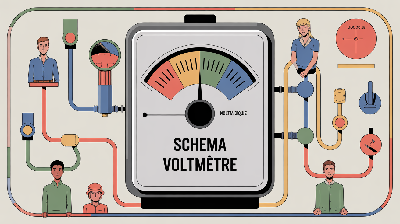 illustration schema voltmetre analogique numerique circuit electrique