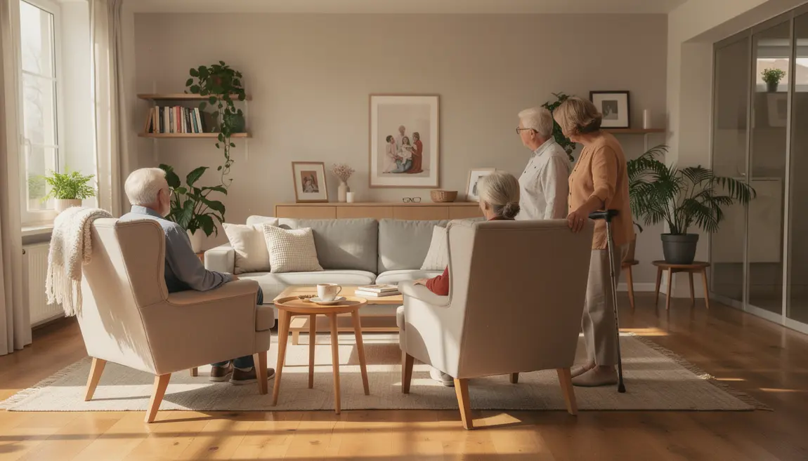 Salon lumineux adapté pour senior, autonomie à domicile