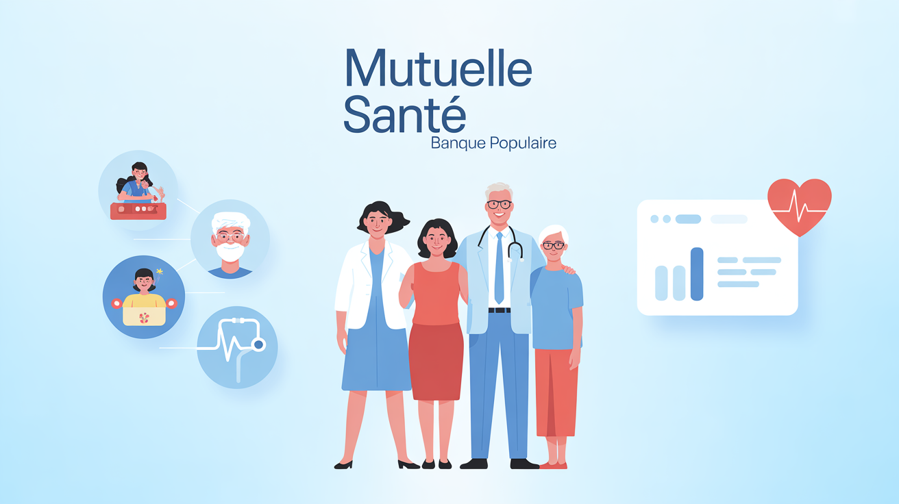 banque populaire mutuelle santé famille senior icones santé digital