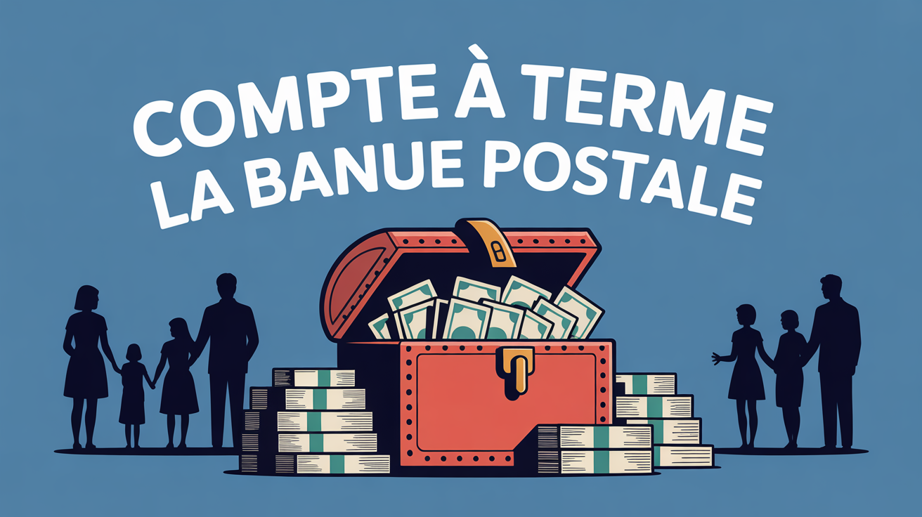 compte à terme la banque postale illustration coffre fort familles