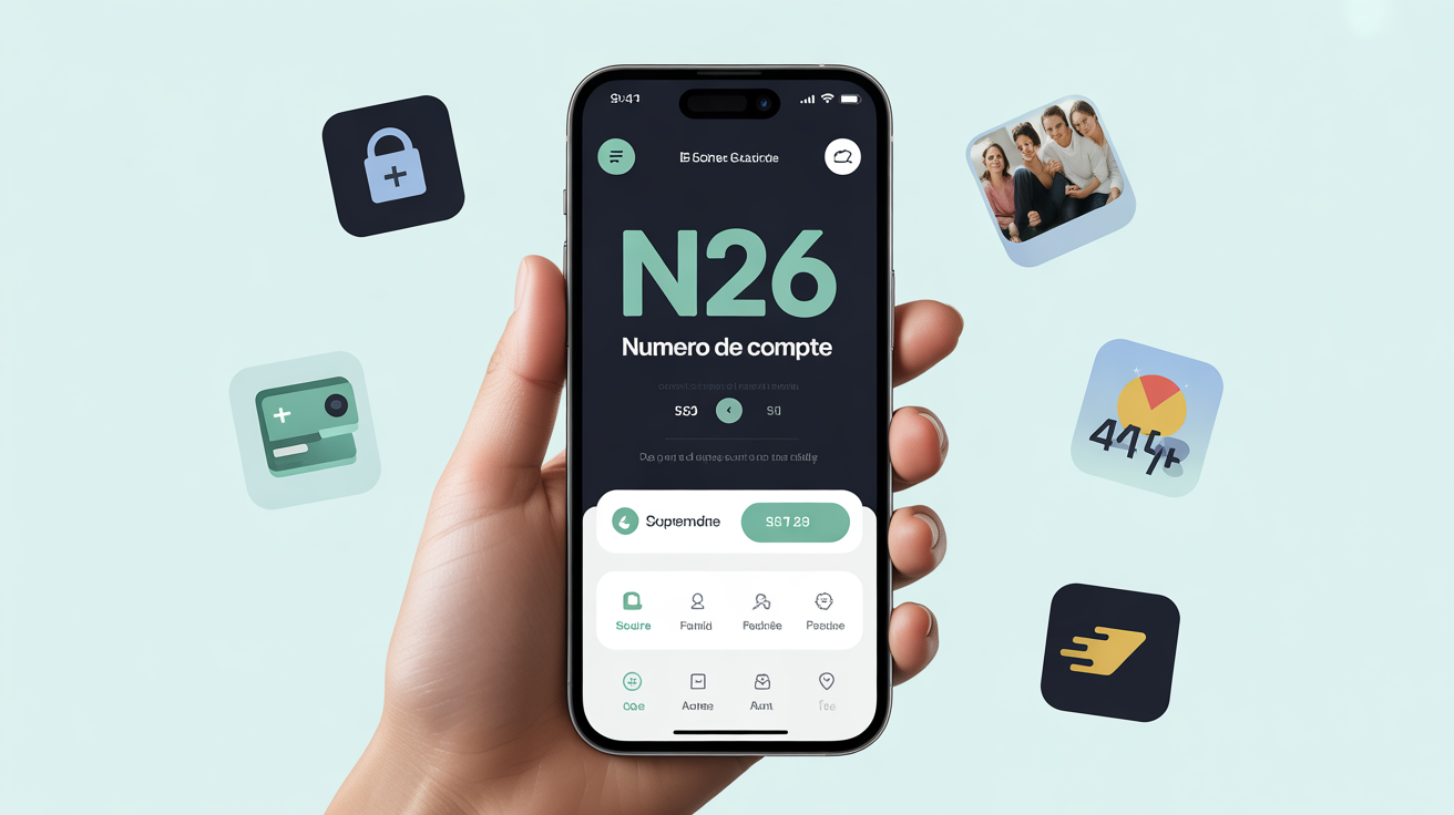 numéro de compte n26 sur smartphone app bancaire