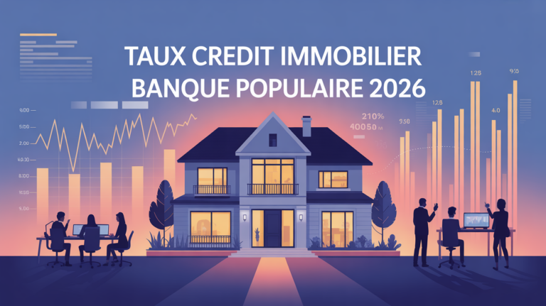 maison moderne et graphiques taux crédit banque populaire