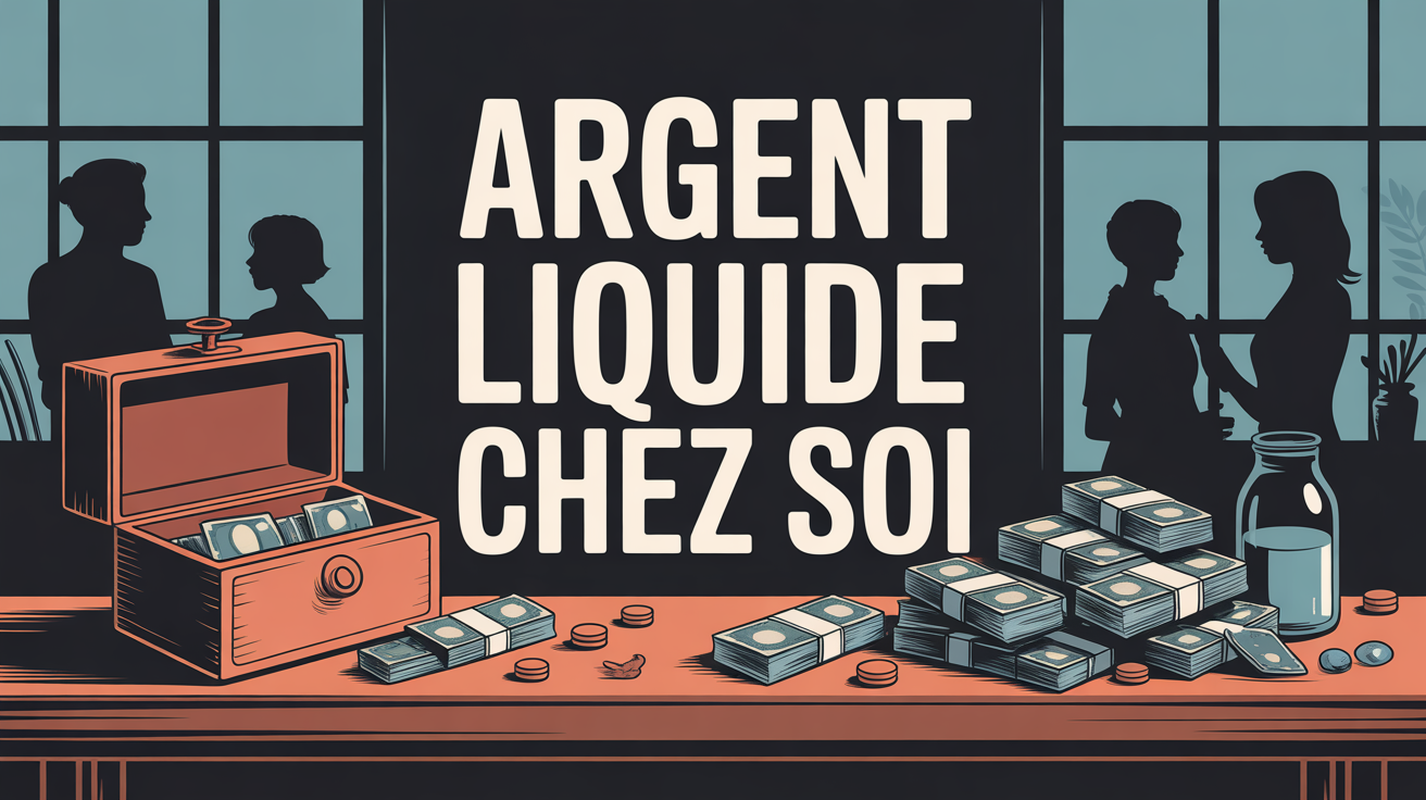 illustration argent liquide chez soi coffre fort