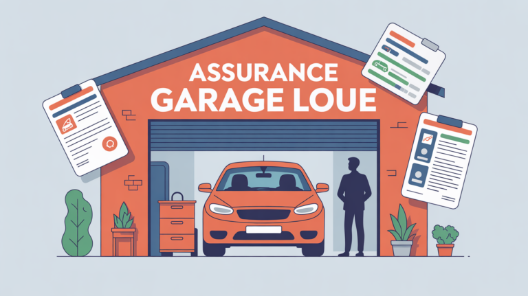 assurance pour location garage illustration stylisee
