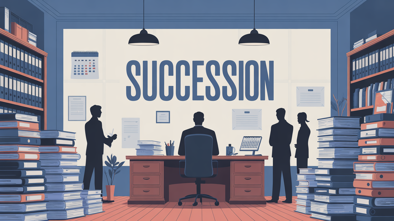 combien de temps pour une succession bureau notaire stylisé