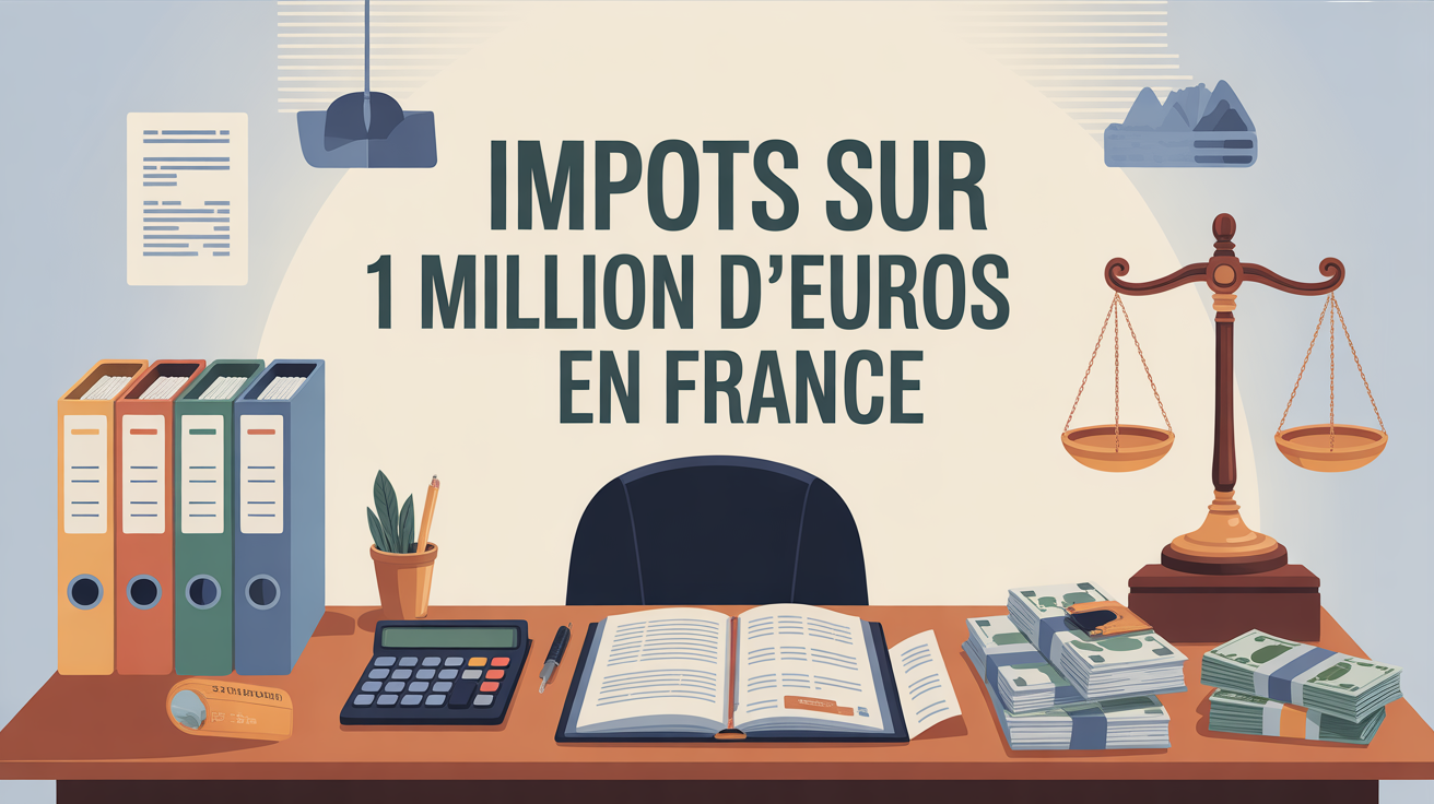 combien l'etat prend sur 1 million illustration bureau moderne impots