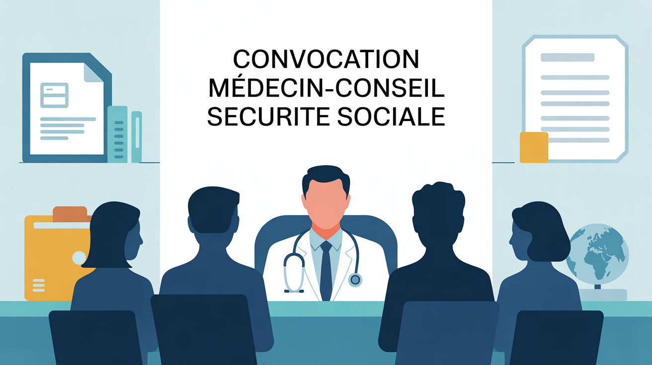 Convocation médecin conseil sécurité sociale, illustration administrative