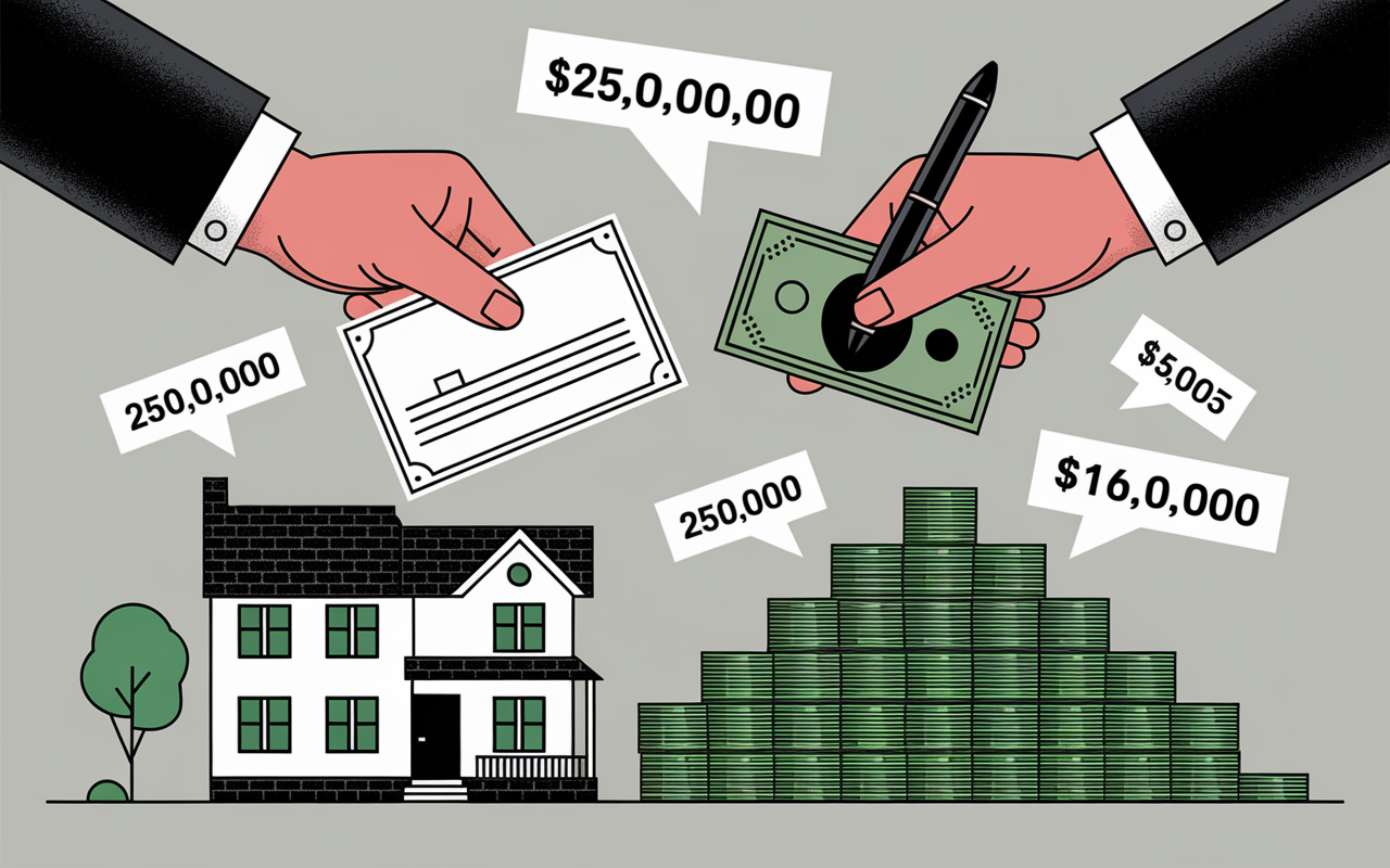 Frais d'agence et frais de notaire budget illustration