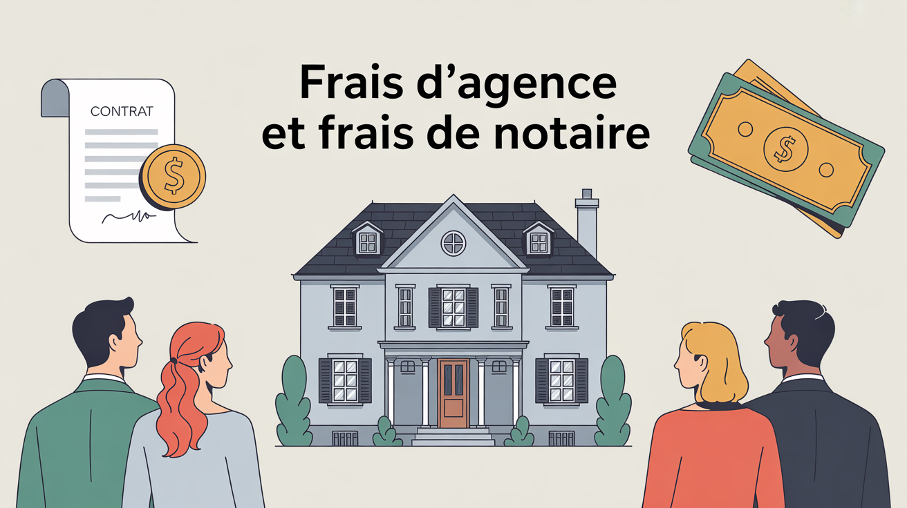 Illustration frais d'agence et frais de notaire maison contrat