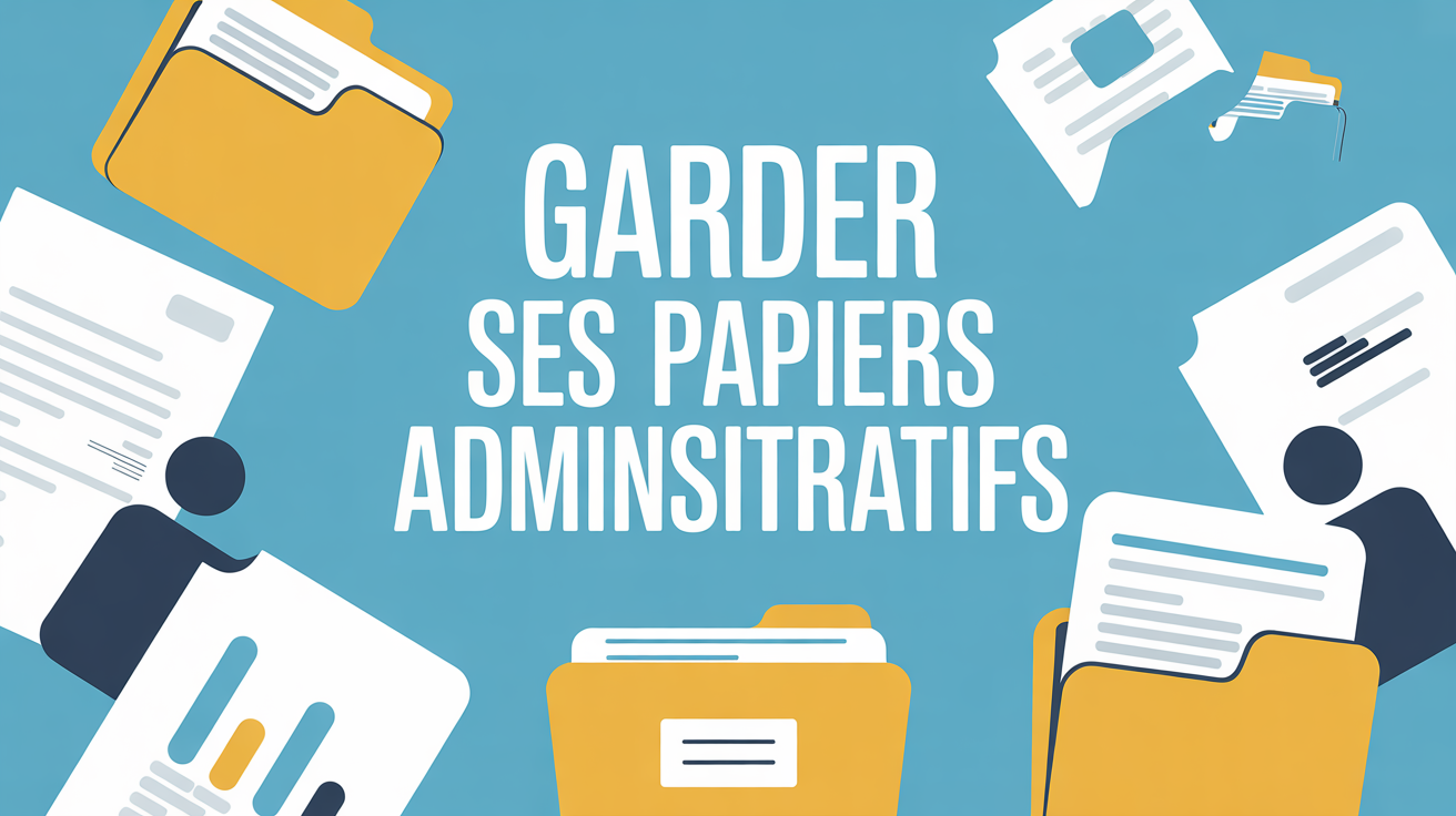 illustration dossiers papiers administratifs à conserver