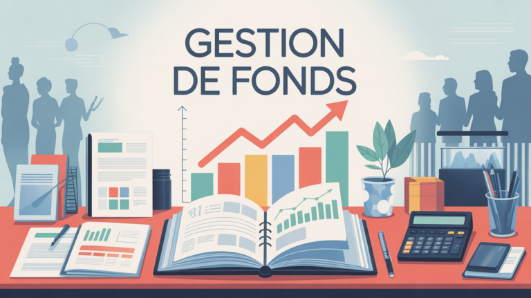 Illustration gestion de fonds sur bureau