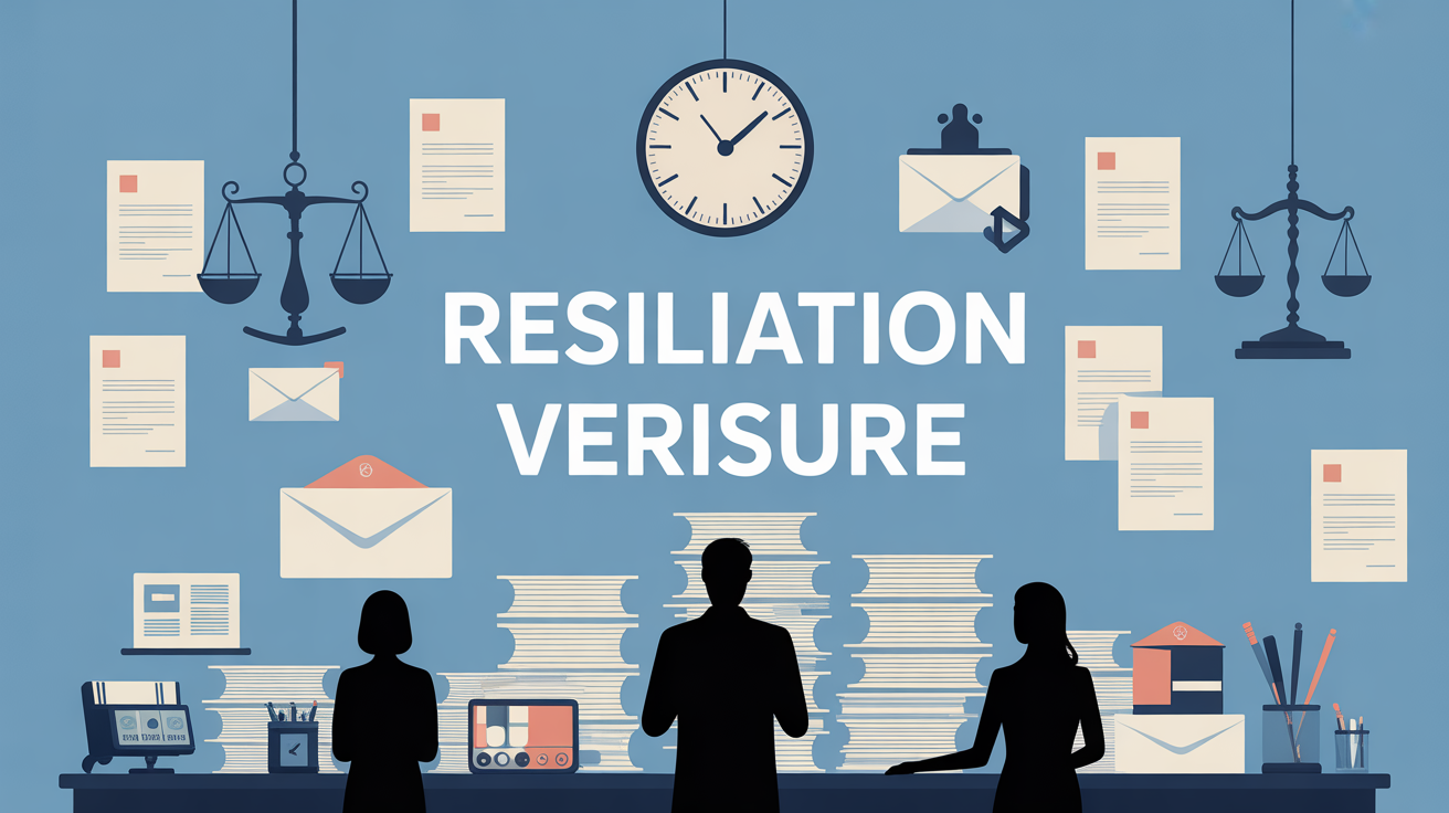Illustration bureau lettre de résiliation verisure