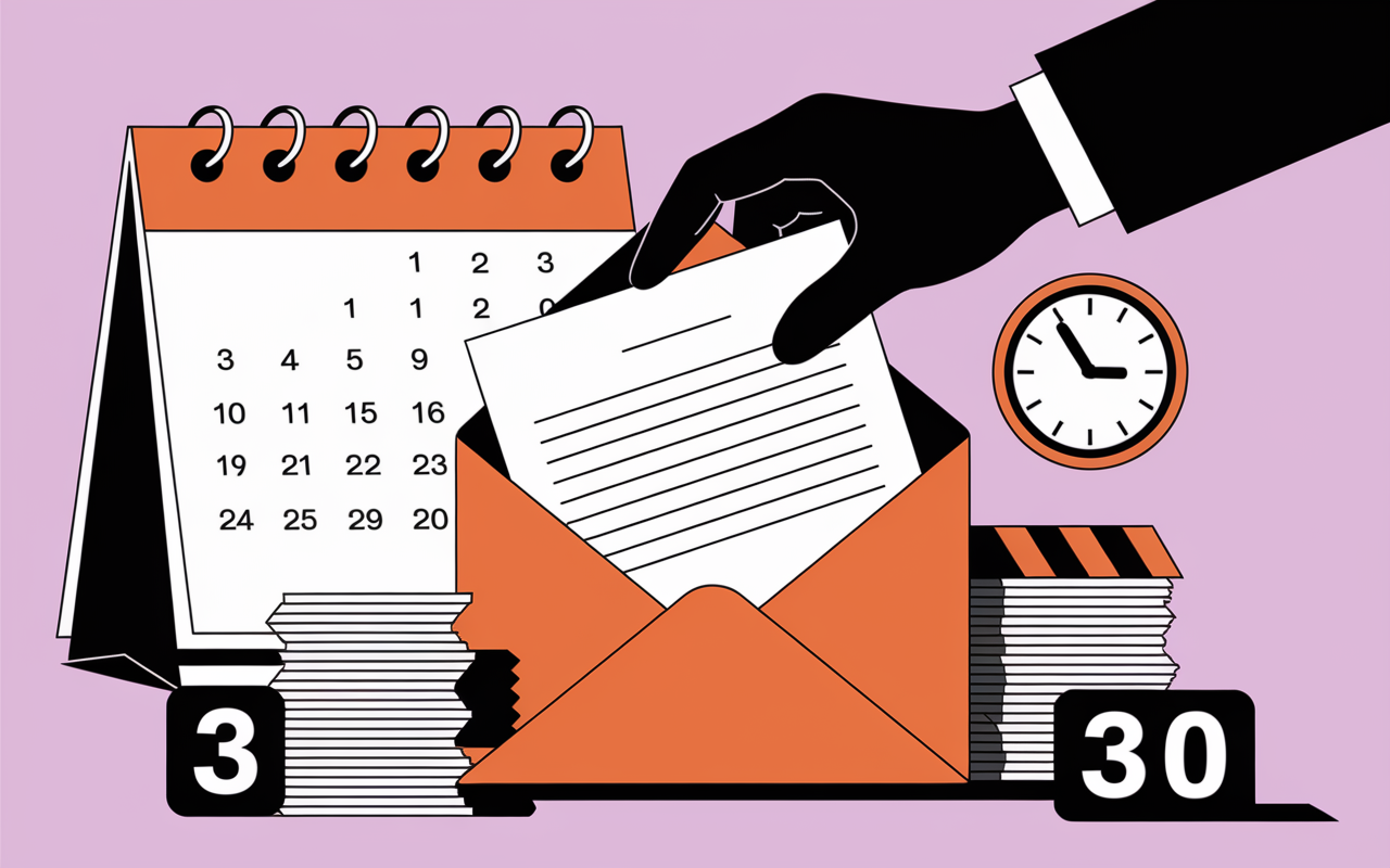 Lettre de résiliation verisure sur calendrier