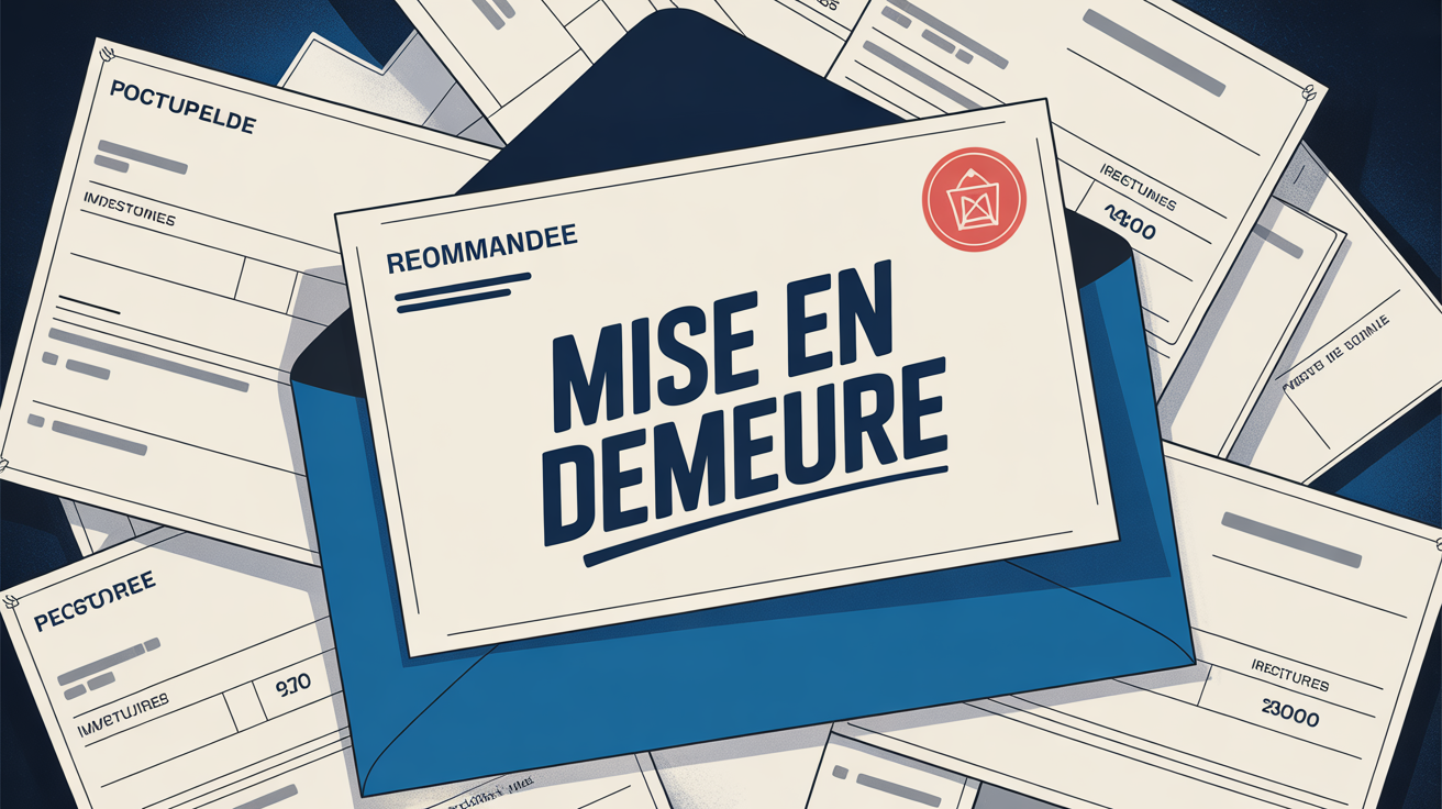 illustration mise en demeure facture impayée enveloppe