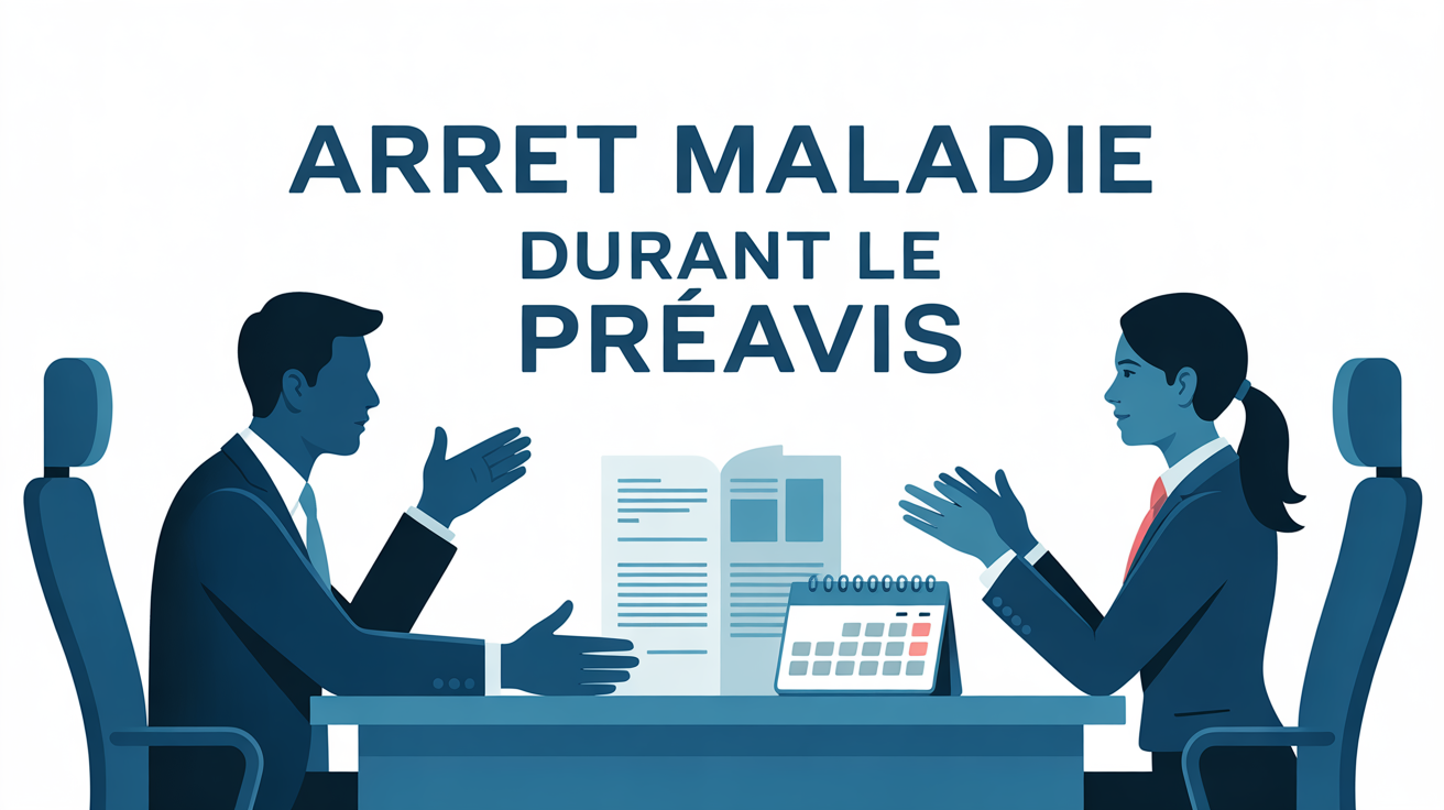 discussion sur preavis et arret maladie en bureau