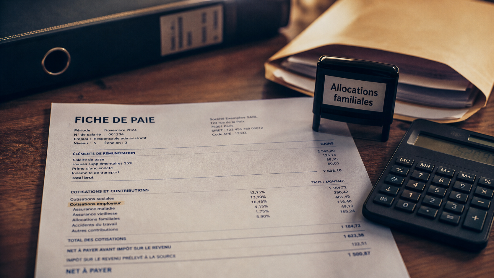 L'employeur cotise à CAF : cotisation employeur sur fiche de paie