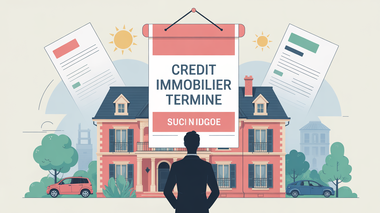 illustration maison silhouette credit immobilier termine