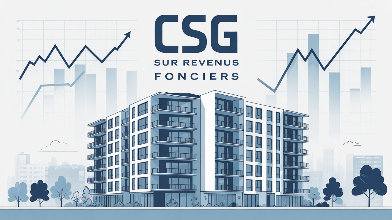 revenus fonciers et csg immeuble moderne graphique
