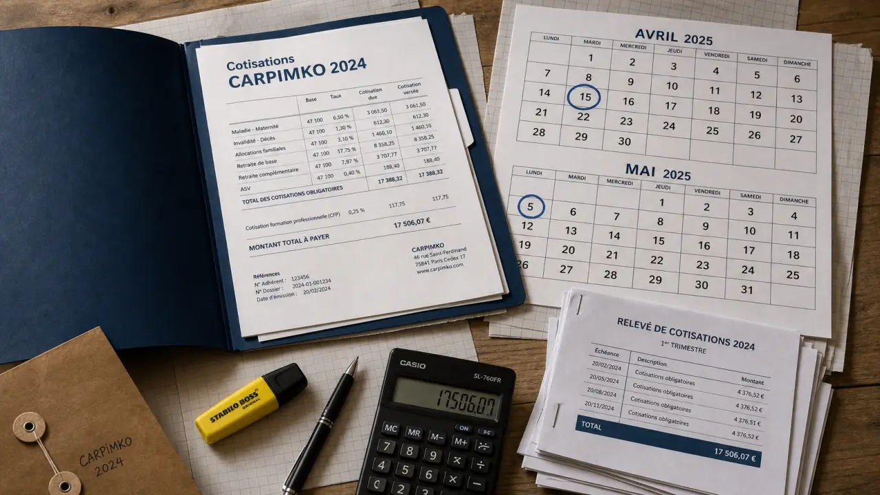 CARPIMKO cotisations 2024 : 4 régimes, tranches et régularisation à anticiper